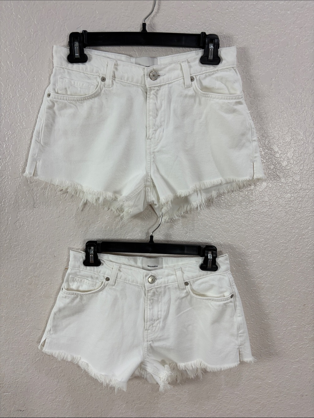 Reformation Sutton low rise 2.5 inch Slouchy Jean Shorts,Size 25.(2-pack)
